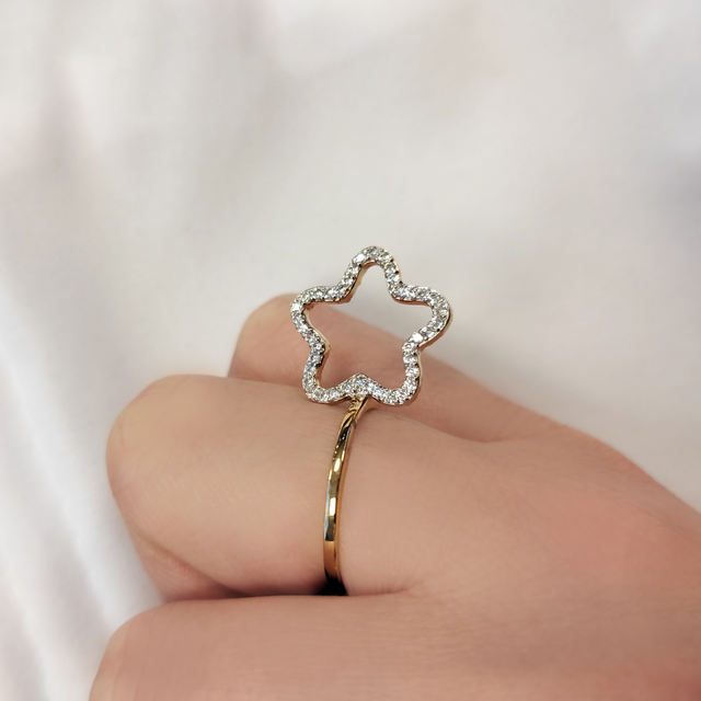 Bague étoile précieuse