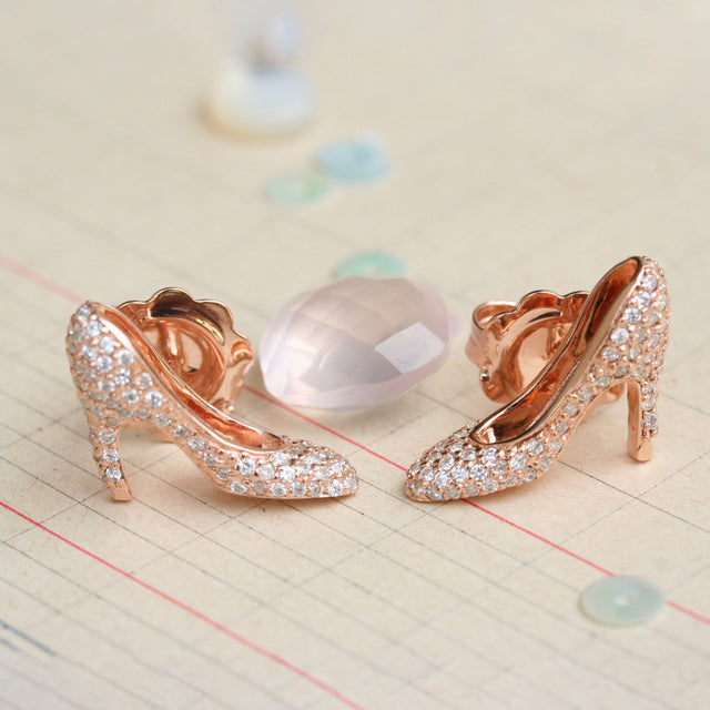Precious pink heel earrings