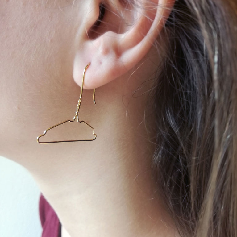 Gold hanger earrings