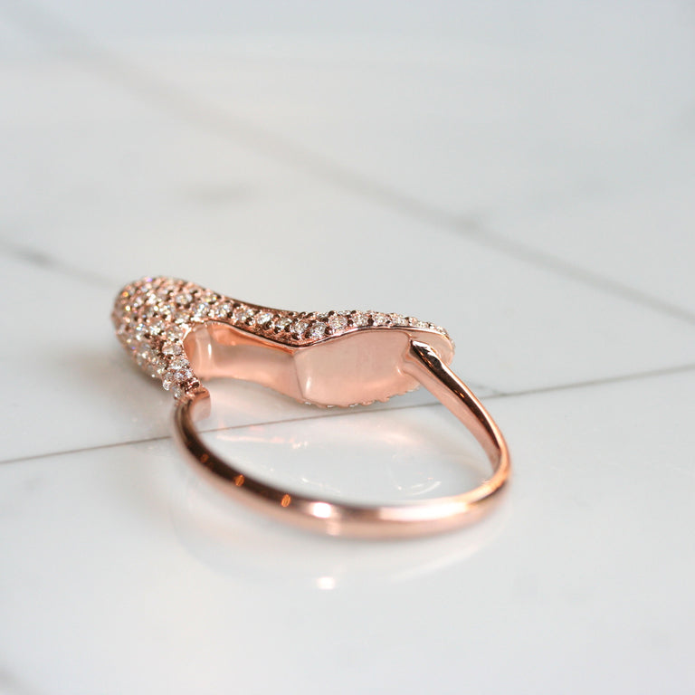 Precious pink heel ring