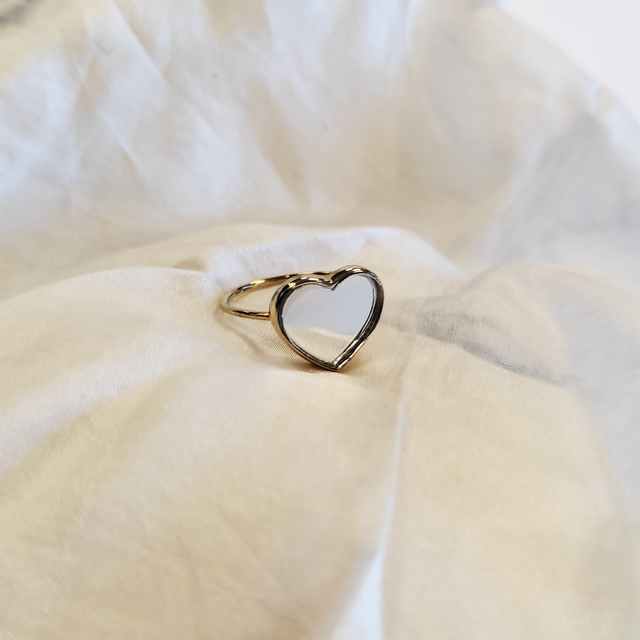 Heart mirror ring